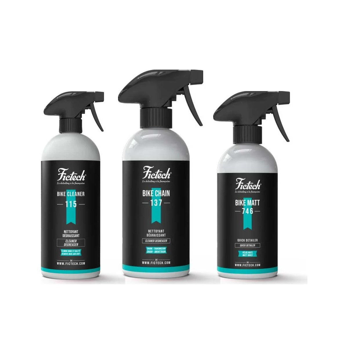 Pack nettoyage vélo peinture mate : Bike Cleaner 115, Bike Chaine 137 et Bike Matt 746 Fictech